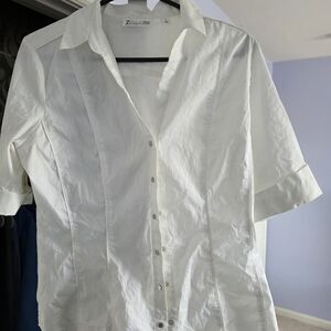 New York & Company White Button Down Shirt